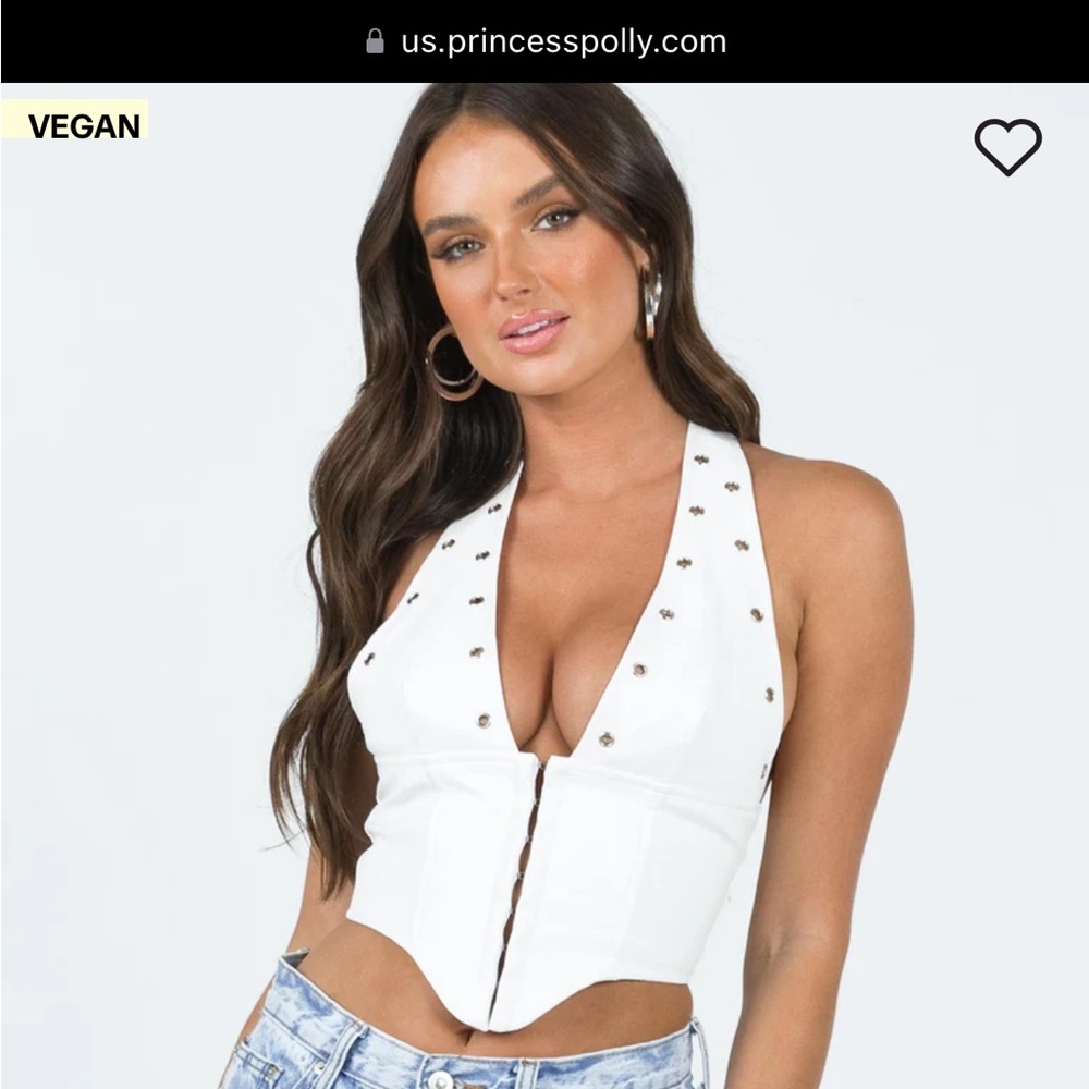 Princess Polly white leather corset top Size: O